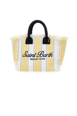 Borsa in canvas di cotone giallo e bianco SAINT BARTH KIDS | COL000102600L